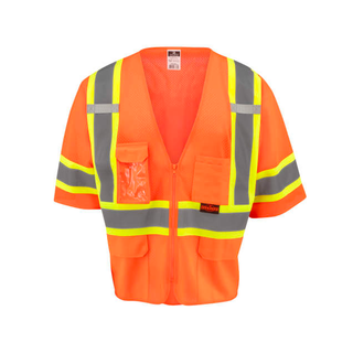 Radians SV232-3 Two Tone Surveyor Type R Class 3 Mesh Safety Vest with Dual Side Zippers
