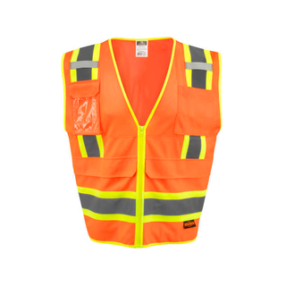 Radians SV69-2 Two Tone Type R Class 2 Mesh/Solid Surveyor Vest with Plan/Tablet Pocket