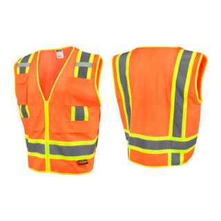 Radians SV69-2 Two Tone Type R Class 2 Mesh/Solid Surveyor Vest with Plan/Tablet Pocket