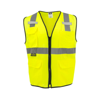 Radians SV7E Economy Type R Class 2 Solid Surveyor Safety Vest - Hi-Vis Green