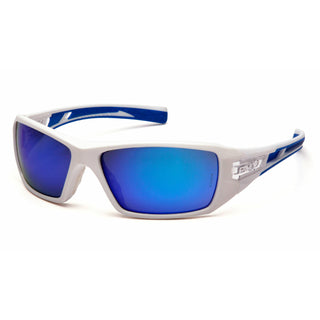Pyramex SWBL10465D Velar Ice Blue Mirror Lens with White and Blue Frame