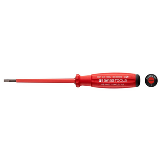 PBSwiss Tools PB 58100.1-100/3 - Slotted SwissGrip VDE Screwdriver, Insulated, 3mm x 100mm