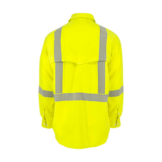 Neese VDH5VSH3 5.7 oz Vented Type R Class 3 Segmented Tape DH Air Workshirt - Fluorescent Yellow