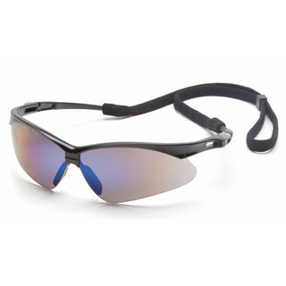 Pyramex SB6375SP PMXTREME Blue Mirror Lens with Black Frame and Cord