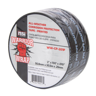NSI WW-CP-201P Black All-Weather Corrosion Protection Tape, Printed, 100ft Long