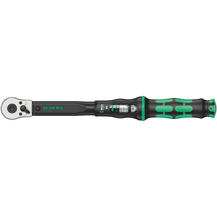 Wera Click-Torque B 2 torque wrench with reversible ratchet, 20-100 Nm, 3/8" x 20-100 Nm
