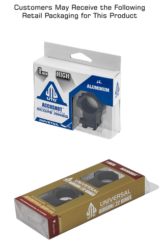 UTG RGPM-25H4 1" Dovetail Scope Rings, Locking Hex Screw, High Profile