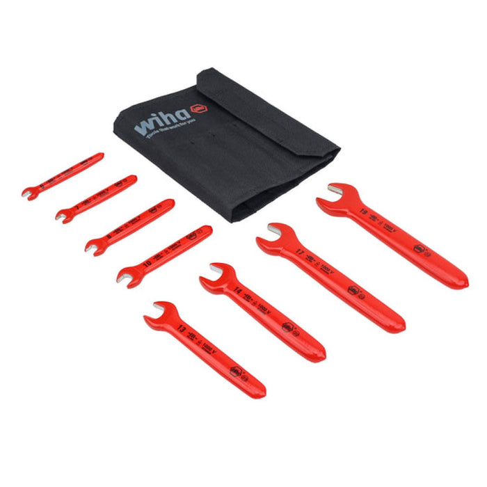 Wiha 20093 Insulated Open End Wrench Metric Pouch Set, 8 Piece