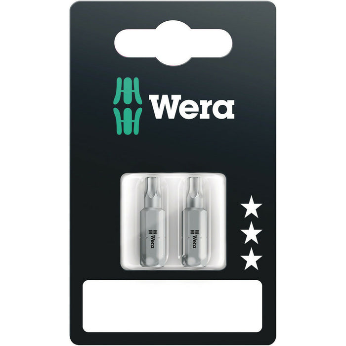 Wera 867/1 Z TORX® BO bits with bore hole SB, TX 15 x 25 mm, 2 pieces