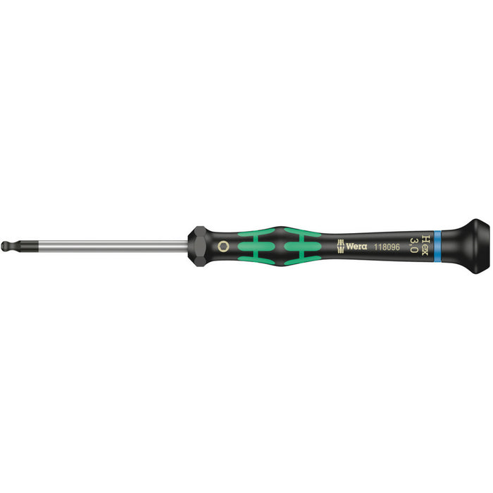 Wera 2052 Ball end hexagon screwdriver for electronic applications, 1/8" x 60 mm