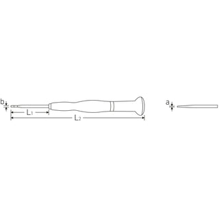 Stahlwille 47513004 4751 Size 4 Precision Slotted Screwdriver, 0.3 x 1.5 mm
