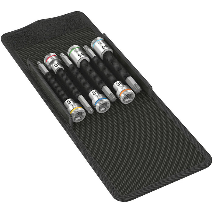 Wera 8767 B TORX® HF 1 Zyklop bit socket set with holding function, 3/8" drive, 6 pieces