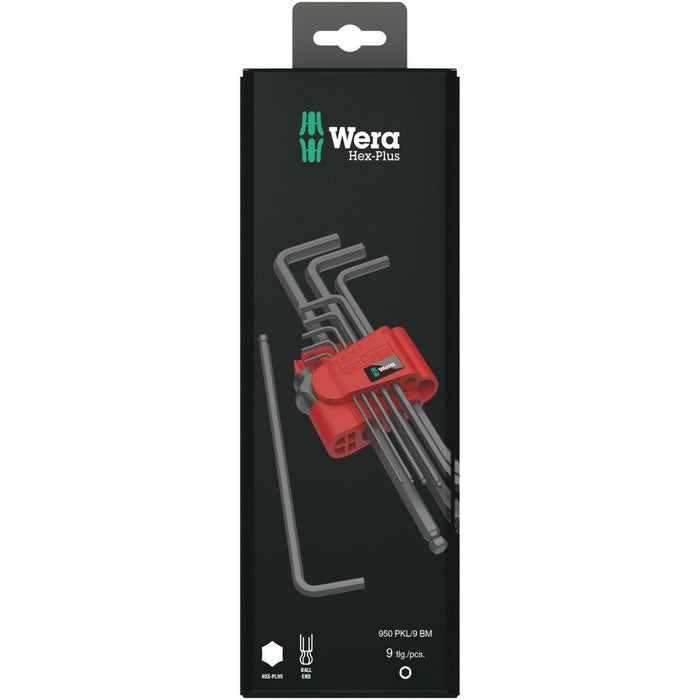 Wera 950/9 Hex-Plus 6 SB L-key set, metric, BlackLaser, 9 pieces