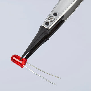 Knipex 92 81 02 5 1/4" Premium Stainless Steel Gripping Tweezers-Pointed Tips