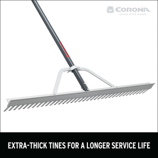 Corona RK16630 Full Aluminum Landscape Rake, 36 in. Head, 36 Tines, Poly Grip