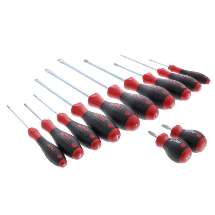 Wiha 30297 12 Piece SoftFinish Slotted and Phillips Screwdriver Set