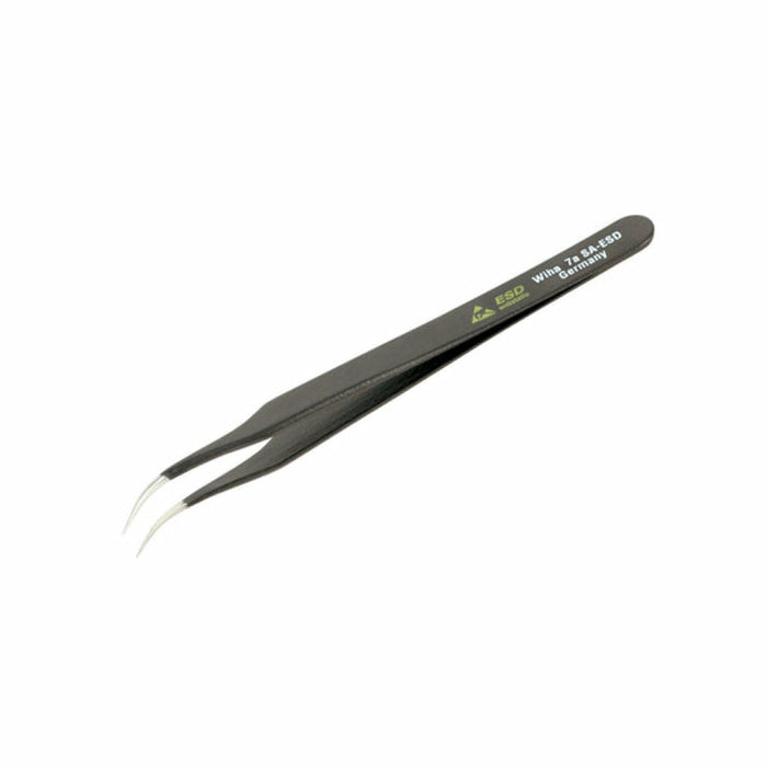 Wiha 44510 120mm Curved Extra Fine Rounded Tips 7a SA Tweezers