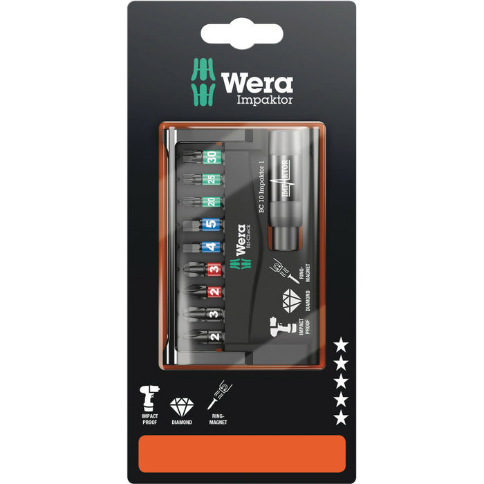 Wera Bit-Check 10 Impaktor 1 SB, 10 pieces