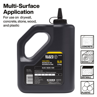 Klein Tools CHLK5BK Chalk Refill, Black, 5-Pound