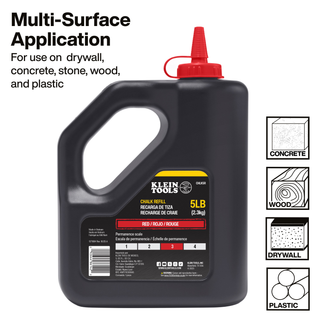 Klein Tools CHLK5R Chalk Refill, Red, 5-Pound