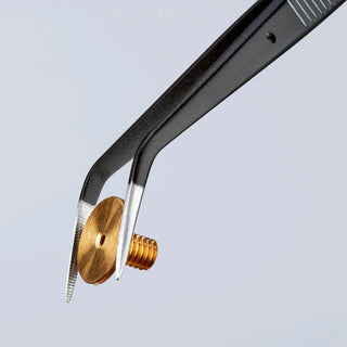 Knipex 92 34 37 6" Steel Gripping Tweezers--25° Angled-Pointed Tips