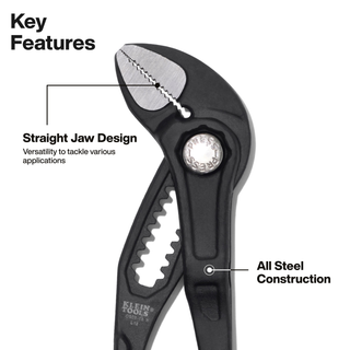 Klein Tools D5057BS Straight Jaw Quick-Adjust Pump Pliers, 7-Inch