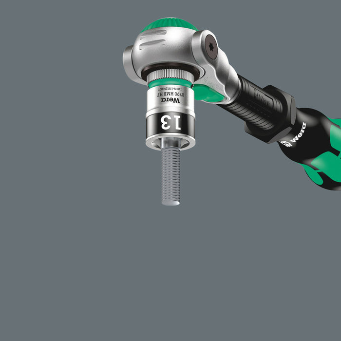 Wera 8100 SB HF 1 Zyklop Metal Ratchet Set with switch lever, 3/8" drive, with holding function, metric, 13 pieces
