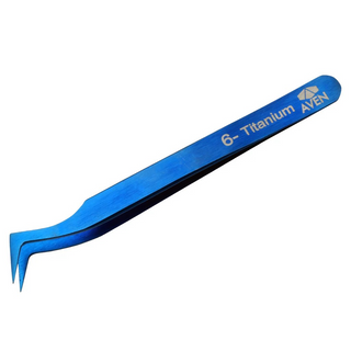 Aven Tools 18069TTB Titanium Blue Tweezers, Pattern #6