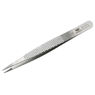 Aven Tools 18032EGS EZ Grip Micro-Serrated Stainless Steel Tweezers, OO Pattern