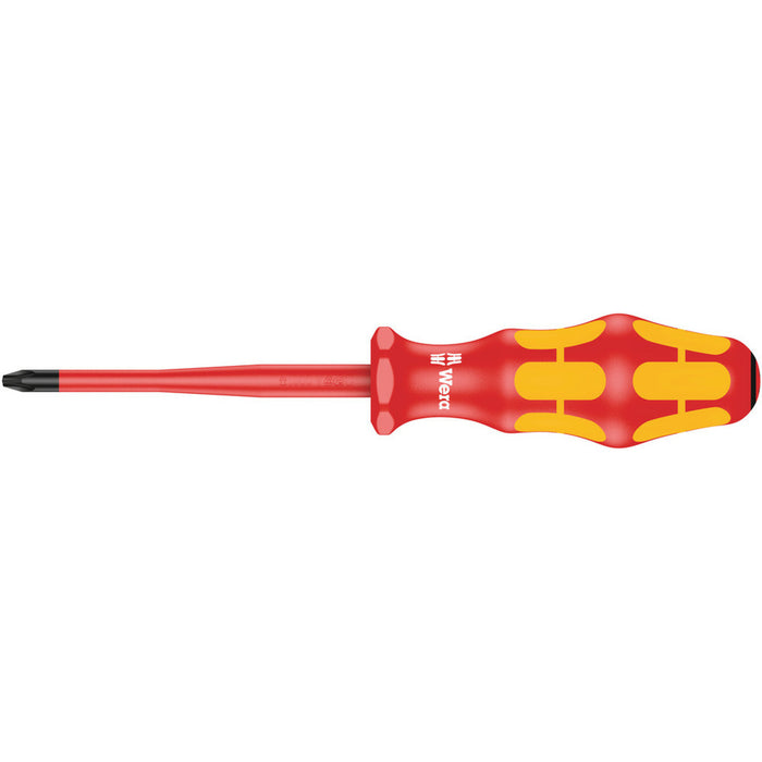 Wera 165 iS PZ VDE Insulated screwdriver with reduced blade diameter for Pozidriv screws, PZ 1 x 80 mm