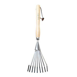 Corona GTH/SSRMHRHS Mid-Handled Stainless Steel Shrub Rake, Wood Grip, RHS Endorsed