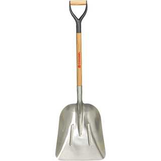 Corona SS 68010 #10 Aluminum Western Scoop Shovel, Wood D-Grip Handle 30 in.