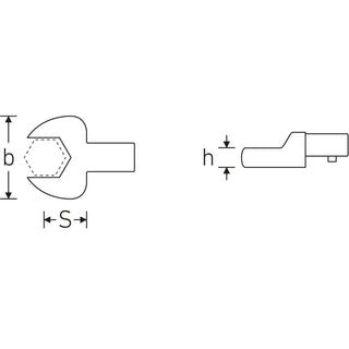 Stahlwille 58211009 731/10 Open ended insert tool 9 mm, 9x12 mm
