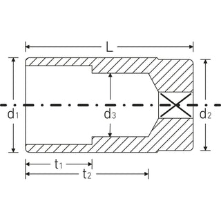Stahlwille 02420022 46A socket, 3/8" Drive, 11/32" (12 point)