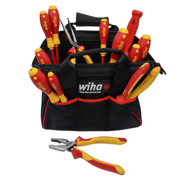 Wiha 32878 14 Piece Master Electrician's Insulated Tool Set in Canvas Tool Bag