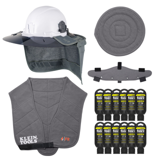 Klein Tools FRSUMKIT1 Flame-Resistant Summer Set, Hybrid Brim, 48 Pc.