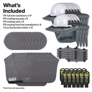 Klein Tools FRSUMKIT2 Flame-Resistant Summer Set, Full Brim, 48 Pc.