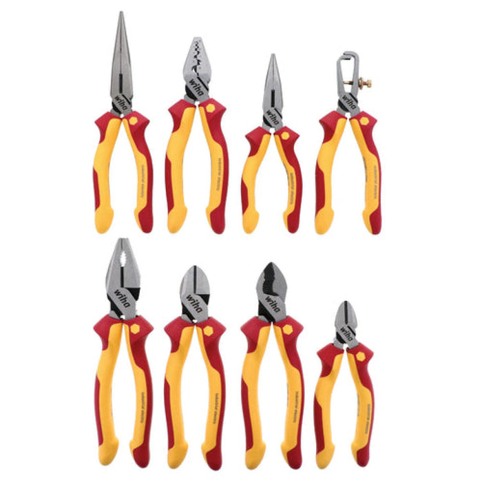 Wiha 32987 8 Piece Insulated Industrial Pliers Cutters Set with Canvas Pouch