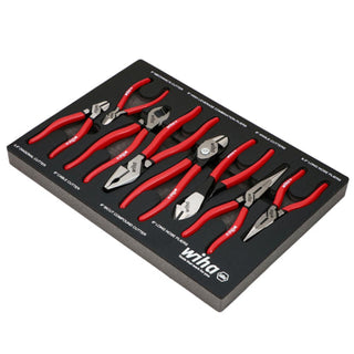 Wiha Tools 34682 8 Piece Classic Grip Pliers and Cutters Tray Set