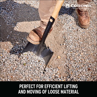 Corona SS16000 Boron Steel 14-Gauge Square Point Shovel, Hardwood Handle