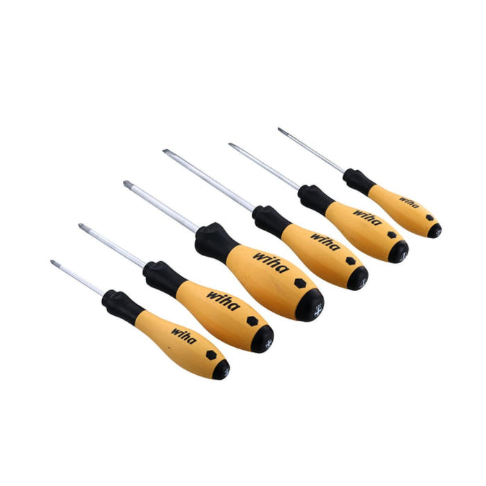 Wiha 30292 6 Piece SoftFinish ESD Slotted and Phillips Screwdriver Set