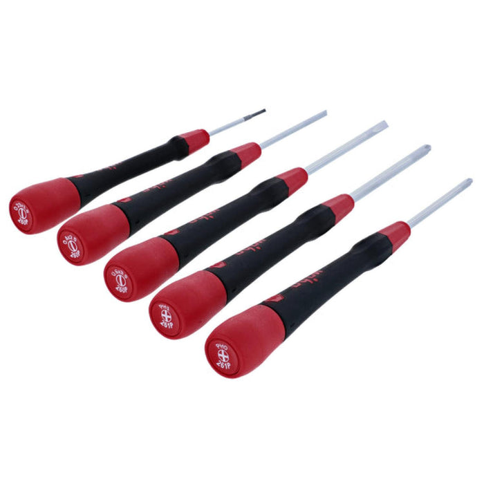 Wiha Tools 26195 5 Piece PicoFinish Slotted and Phillips Precision Screwdriver Set