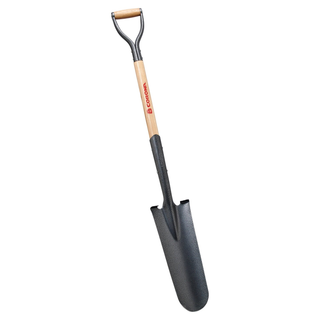 Corona SS 62010 Closed-Back Drain Spade Shovel, 14-Gauge, 30 in. Wood D-Grip Handle