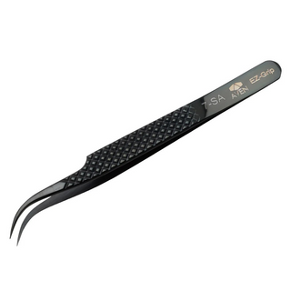 Aven Tools 18072EGBLK EZ Grip Stainless Steel Black Tweezers, #7 Pattern