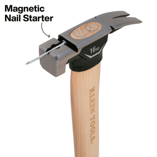 Klein Tools H80916HS Smooth Face Hickory Handle Hammer, 16-Ounce