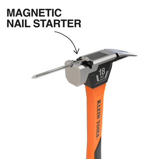 Klein Tools H80918 Smooth Face Fiberglass Hammer, 18-Ounce