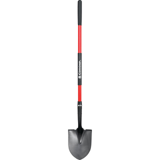 Corona SS 30020 Round Point, 14-Gauge Shovel, 12 in. Head, 48 in. Fiberglass Handle