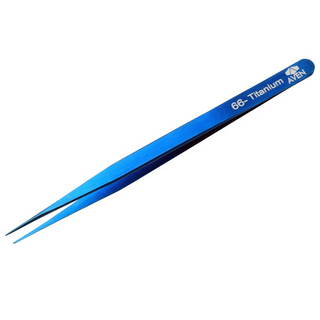 Aven Tools 18077TTB Titanium Blue Tweezers, Pattern #66