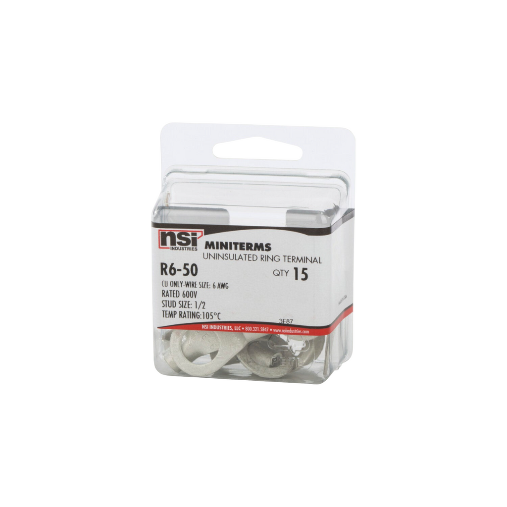 NSI R6-50 6 Awg Bare Ring 1/2