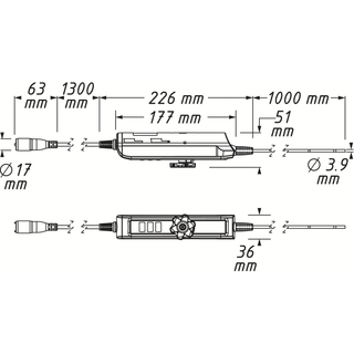 Hazet 4812-23AF HD swivelling Probe 180° ∙ ⌀ 3.9 mm ∙ Front Camera